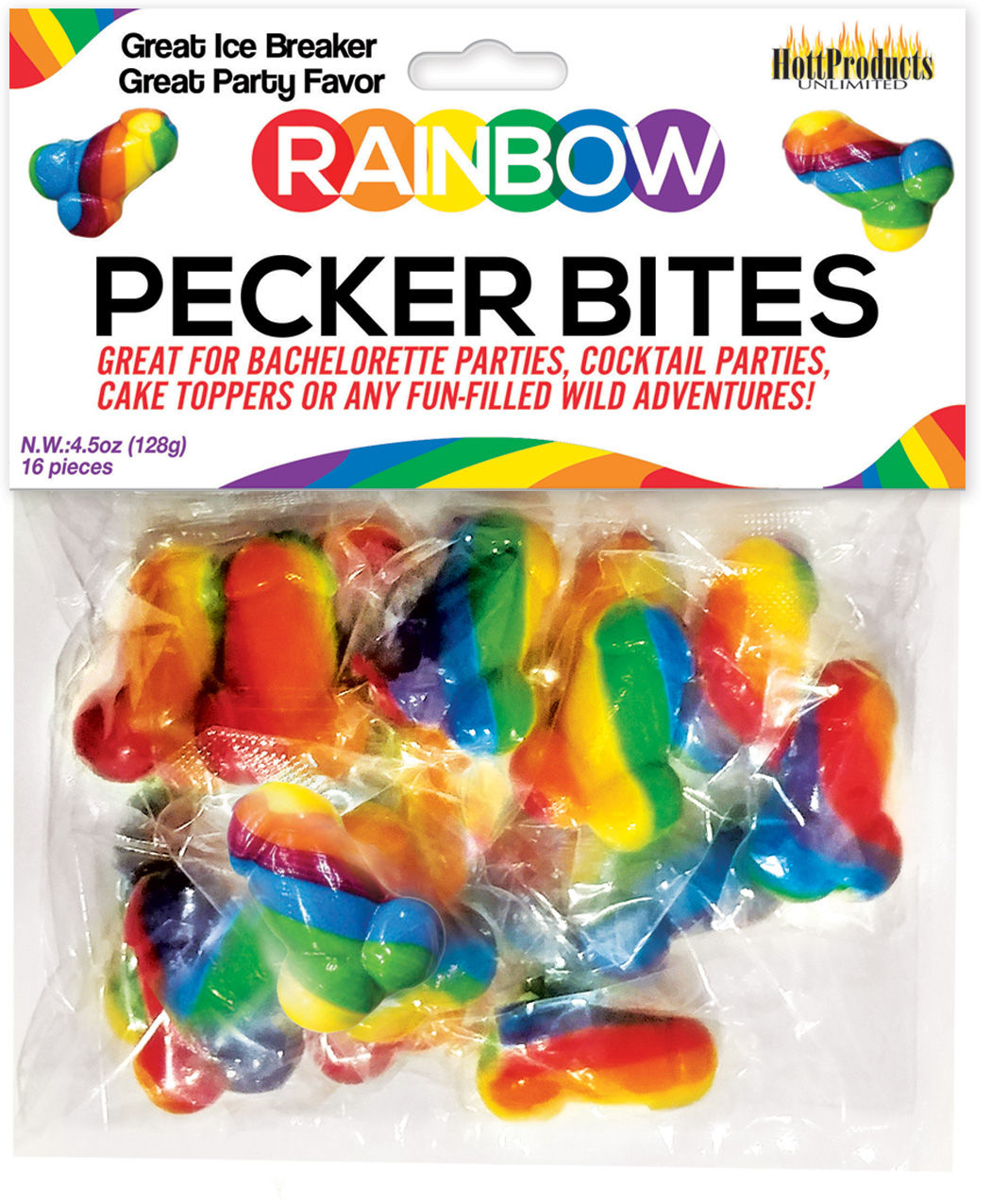 Rainbow Pecker Bites Adult Edible Candy for Bachelorette Parties Rainbow > Relaxation Zone > Edible Treats
