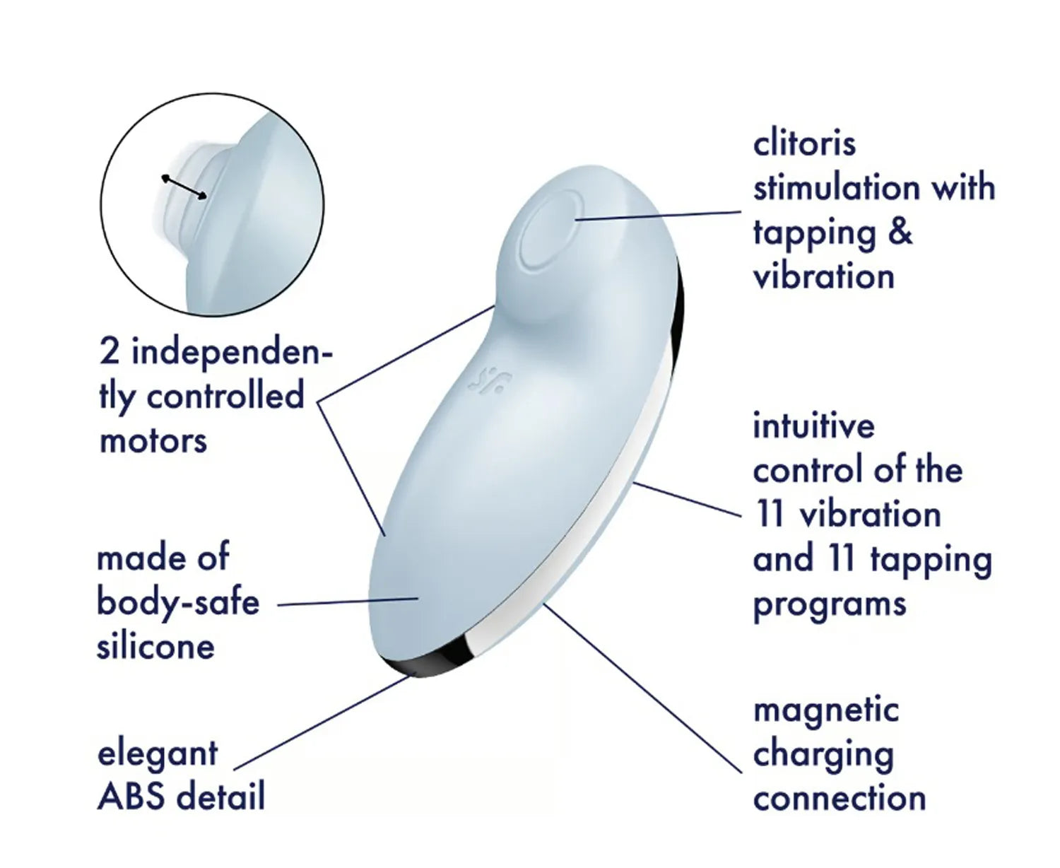 Tap and Climax 2 Silicone Clitoral Vibrator – Rechargeable Body-Safe Silicone Vibrator > Sex Toys For Ladies > Clitoral Vibrators and Stimulators