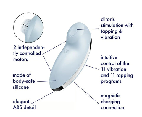 Tap and Climax 2 – Silicone Clitoral Vibrator with Vibration and Tapping