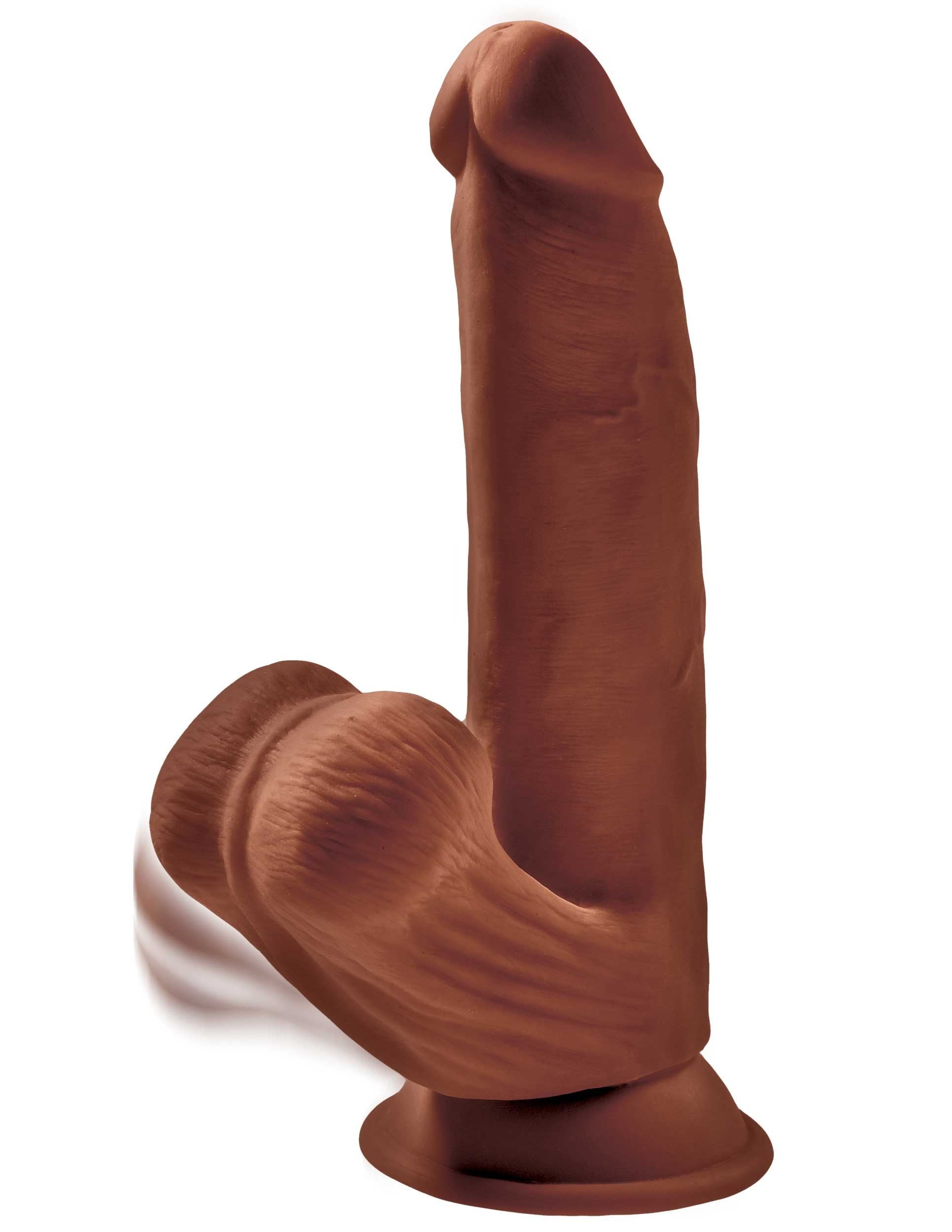 8 Inch Triple Density Cock With Swinging Balls - Brown Dildos & Dongs
