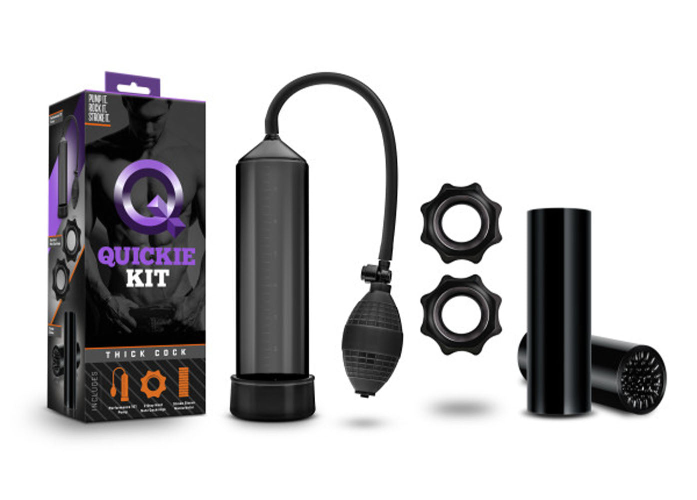 Quickie Kit Thick Cock Black - Ultimate Stimulation Set Black SLEEVES