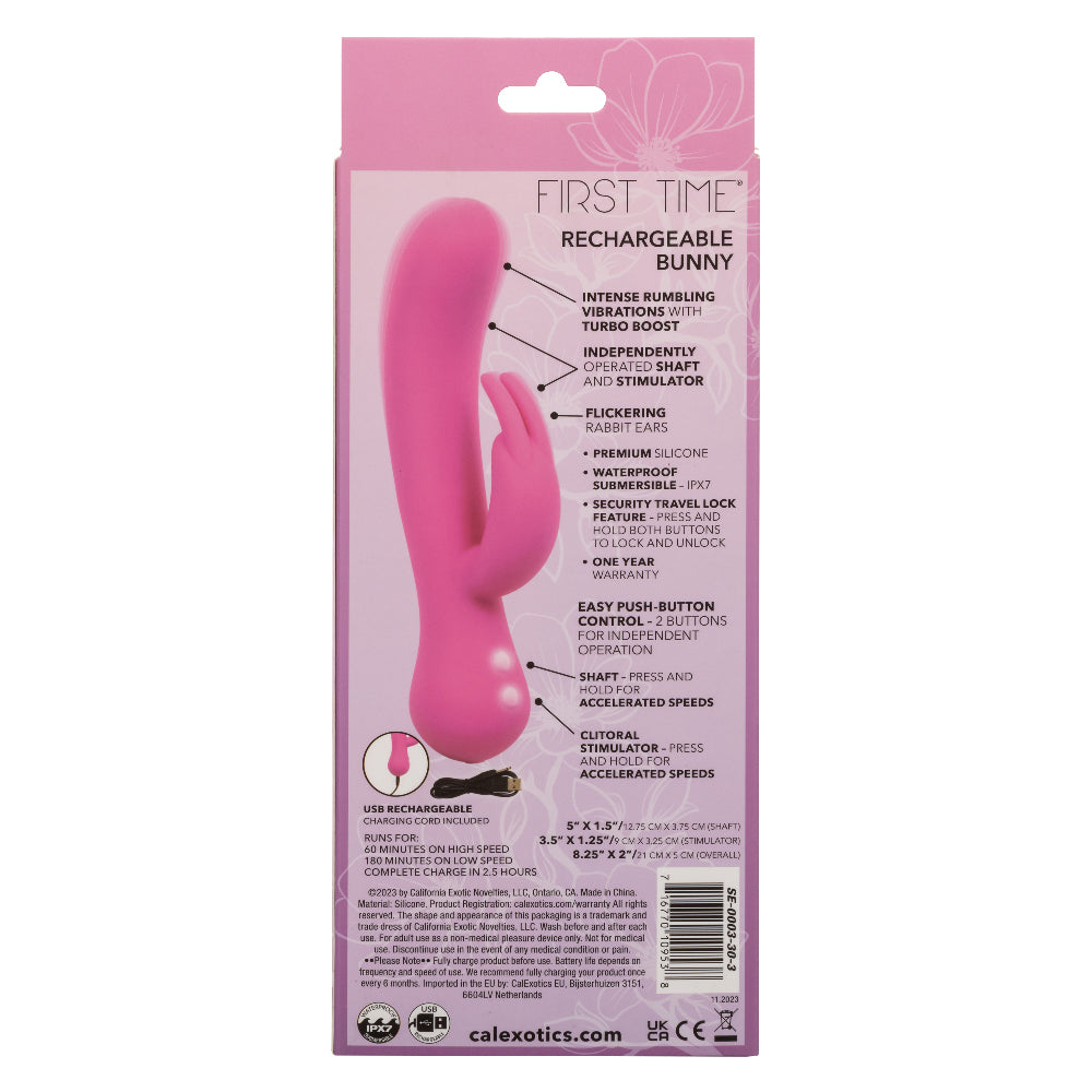 First Time Pink Bunny Rabbit Vibrator 5 Inch with Dual Stimulation > Vibrators > Ladies > Rabbit