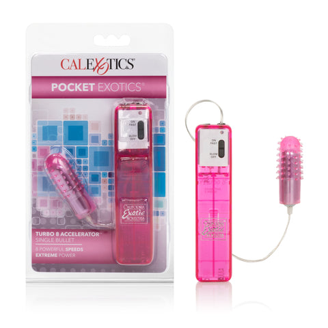 Turbo 8 Accelerator Bullet Vibrator With 8 Intense Speeds Pink Pink BULLETS & EGGS