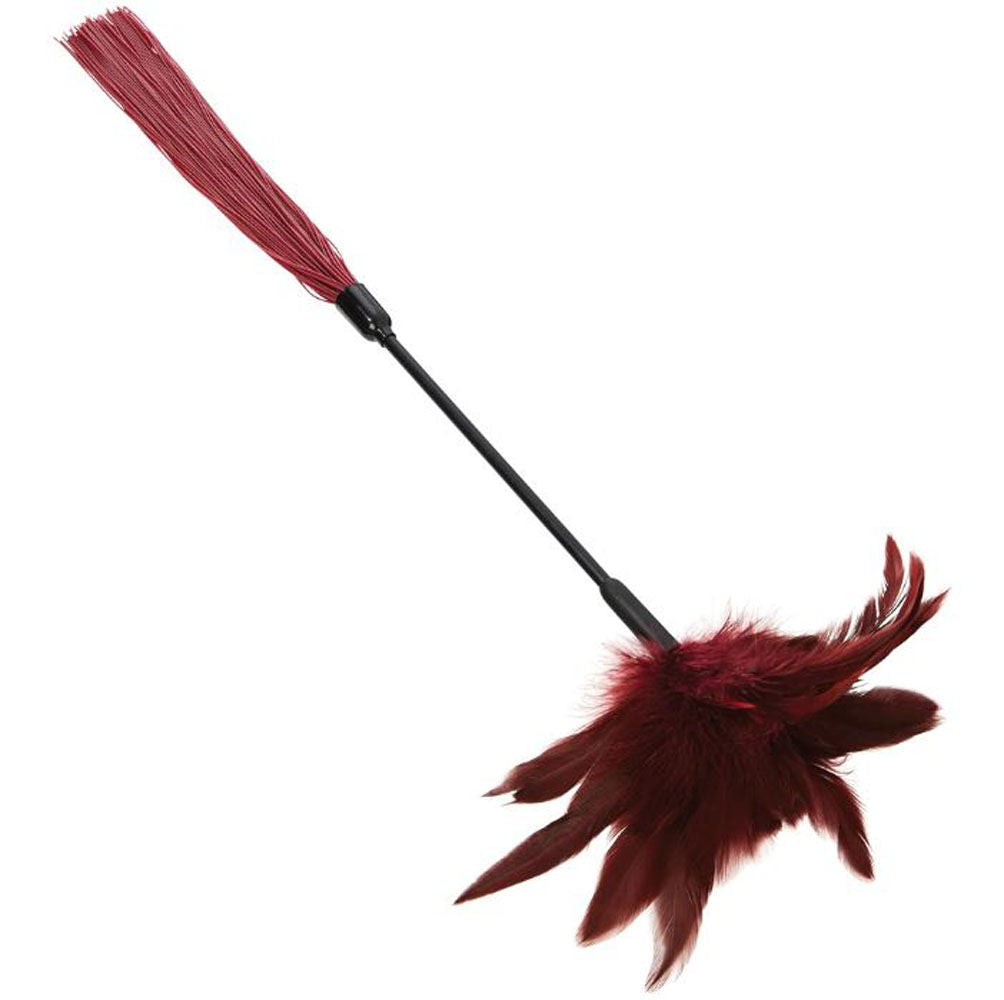 Burgundy Feather Tickler for Adult Intimacy and Teasing Play > Bondage Gear > Paddles