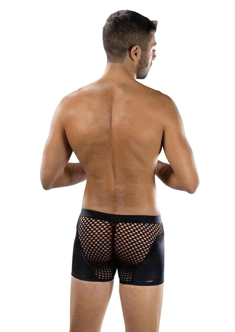 Sheer Contrast Boxer Briefs (Black) – Men’s Underwear > Clothes > Mens Trunks