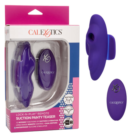 Lock-N-Play Remote Suction Panty Teaser with Vibrations Purple BULLETS