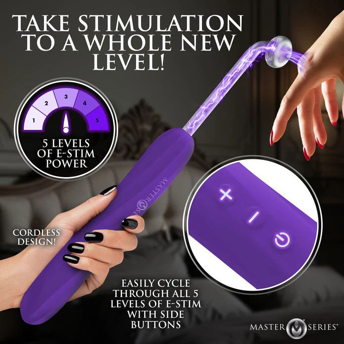 Elektra Rechargeable E-Stim Wand Black Silicone Massager E-STIM TOYS