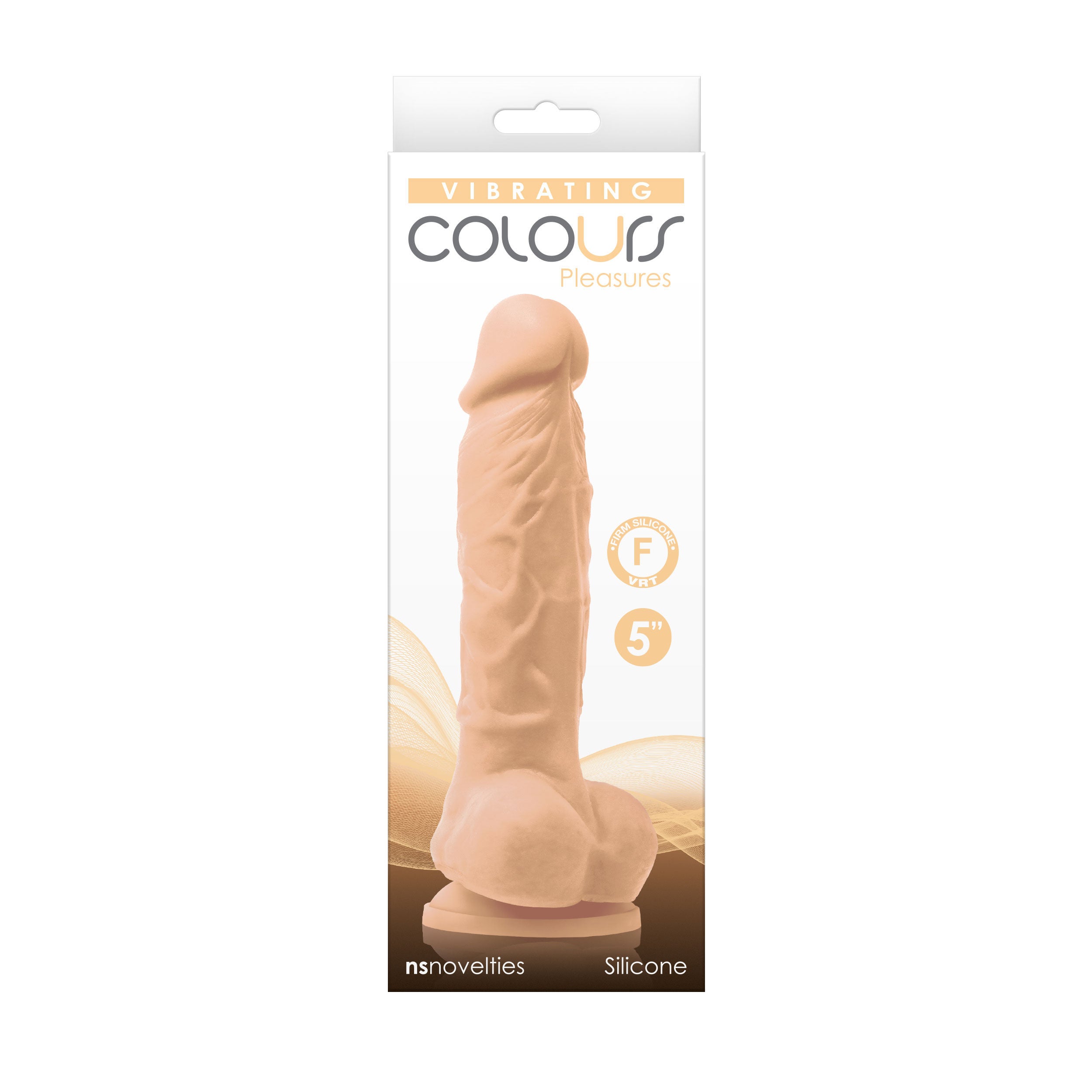 Colours Pleasures Vibrating 5 Inch Dildo in Sleek White Beige Dongs Realistic