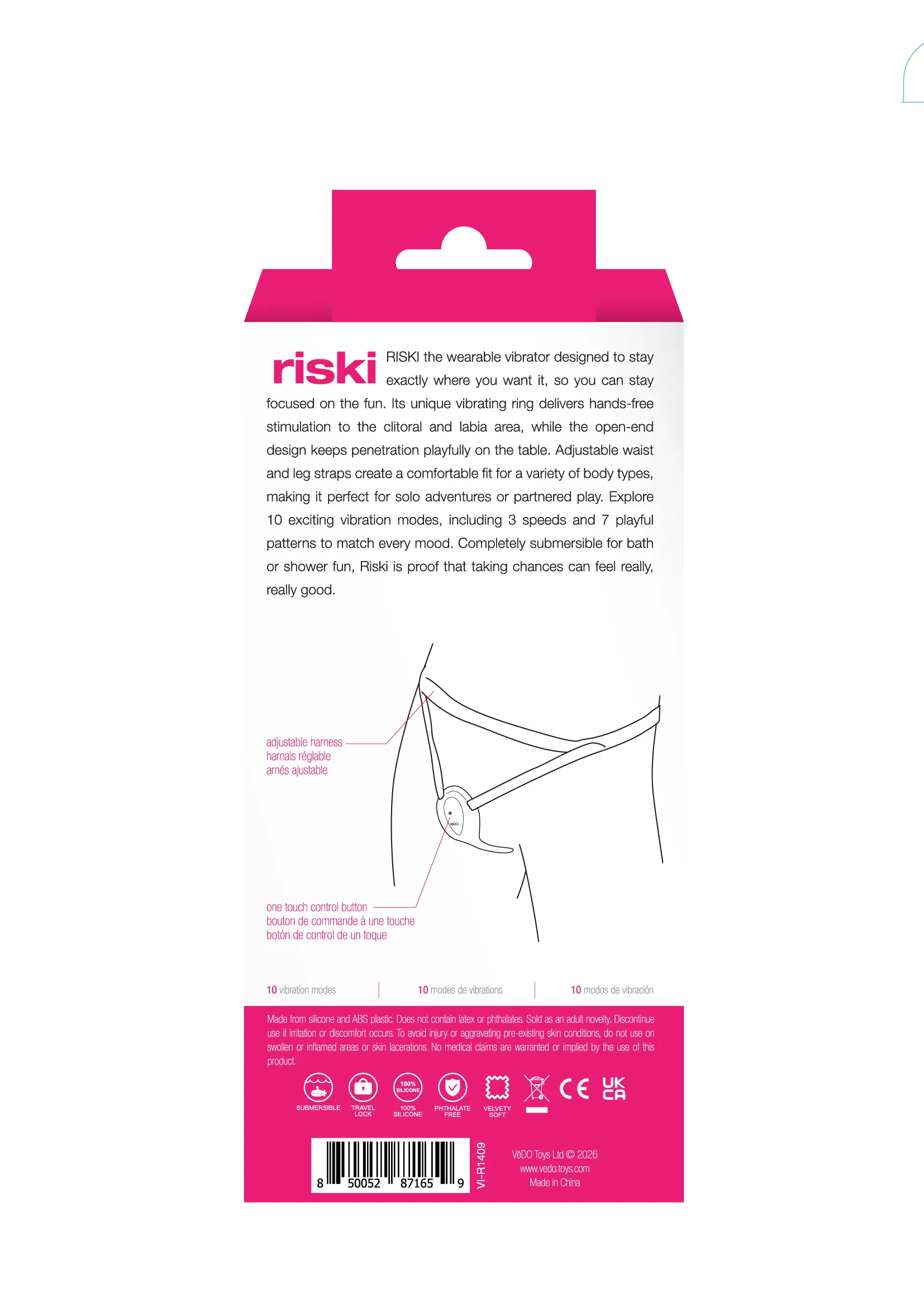 Riski Rechargeable Hands-Free Wearable Clitoral Vibrator