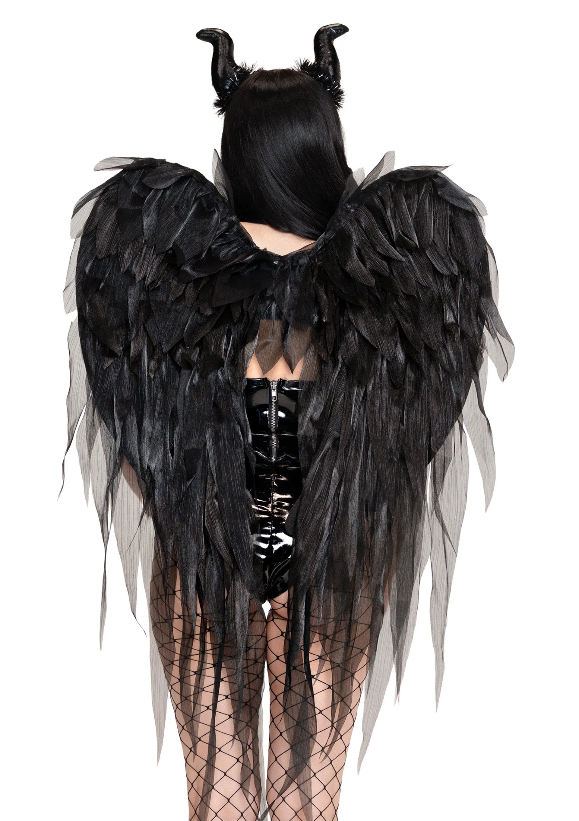 Leg Avenue Dark Enchantress Wings and Horn Headband Set – Chiffon Wings and Horn Headband Secondary image