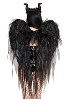 Leg Avenue Dark Enchantress Wings and Horn Headband Set – Chiffon Wings and Horn Headband > Clothes > Costumes > Womens