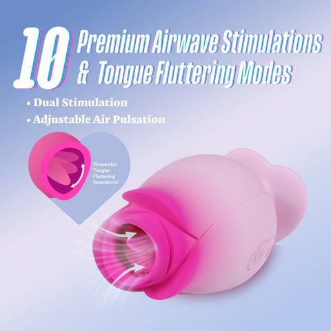Aria Tulip Trance Wireless Clitoral and Nipple Massager Pink Rose Stimulators