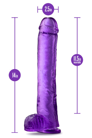 B Yours Plus Hefty N Hung (Purple) – Realistic Dildo with Suction Cup Base Purple Dongs Big