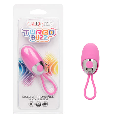 Turbo Buzz Bullet Vibrator With Removable Silicone Sleeve Pink Pink BULLETS