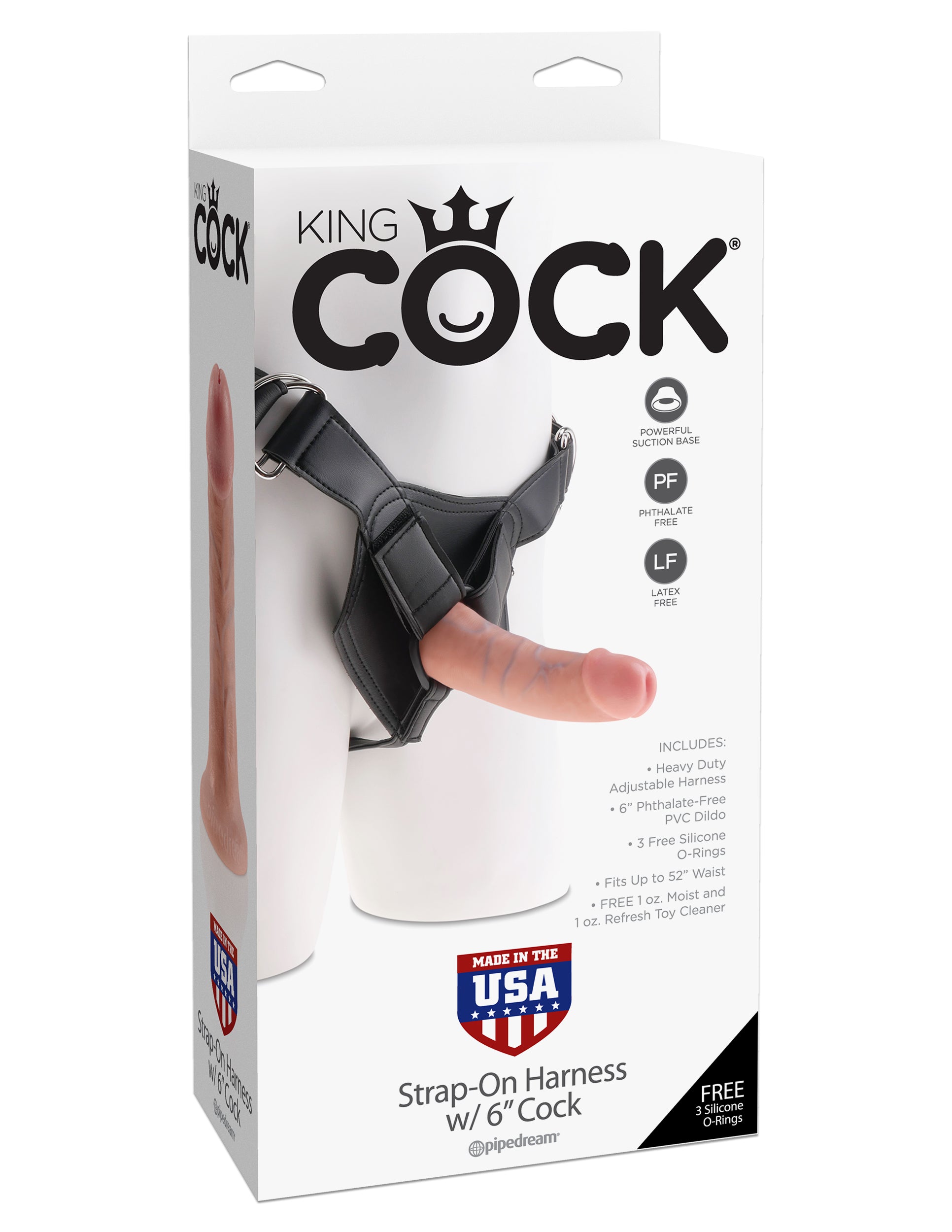 King Cock Strap-On Harness With 6-Inch Realistic Silicone Dong – Strap-On Dildo > Dildos > Strap On Harnesses