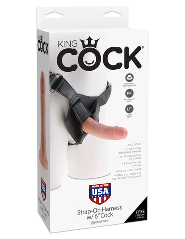 King Cock Strap-On Harness With 6'' Realistic Dong Strap-On STRAP-ONS