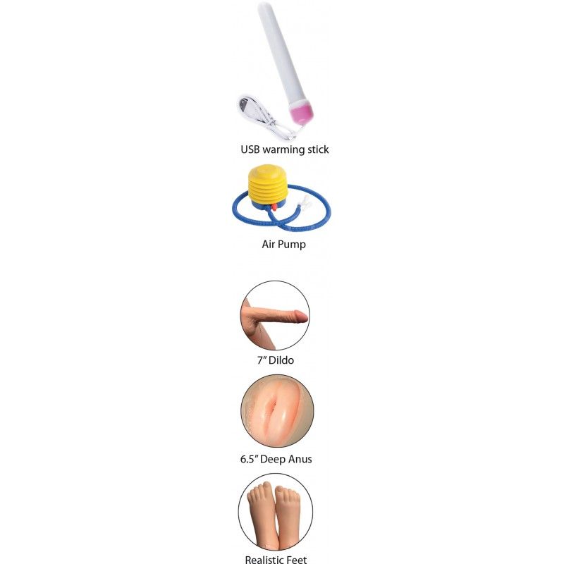 Justin Realistic Male Love Doll with Flexible Jelly Rubber Body Beige Masturbation Aids for Males