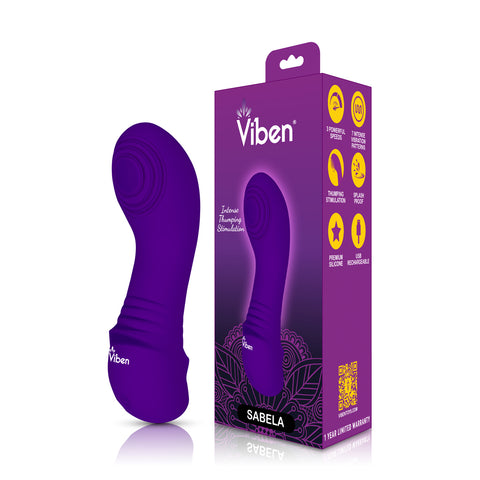 Sebela Mini Thumping G-Spot Vibrator Violet Silicone Toy BULLETS