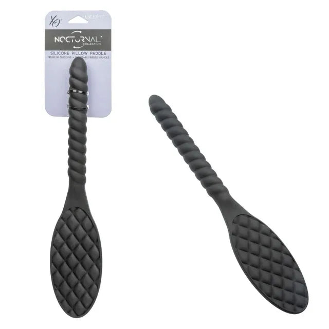 Nocturnal Collection Silicone Pillow Paddle With Ribbed Handle Black > Bondage Gear > Paddles Main image
