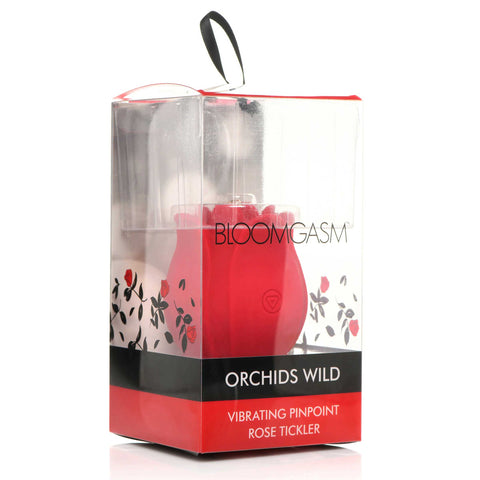 Orchids Wild Vibrating Pinpoint Rose Tickler Adult Toy Red STIMULATORS