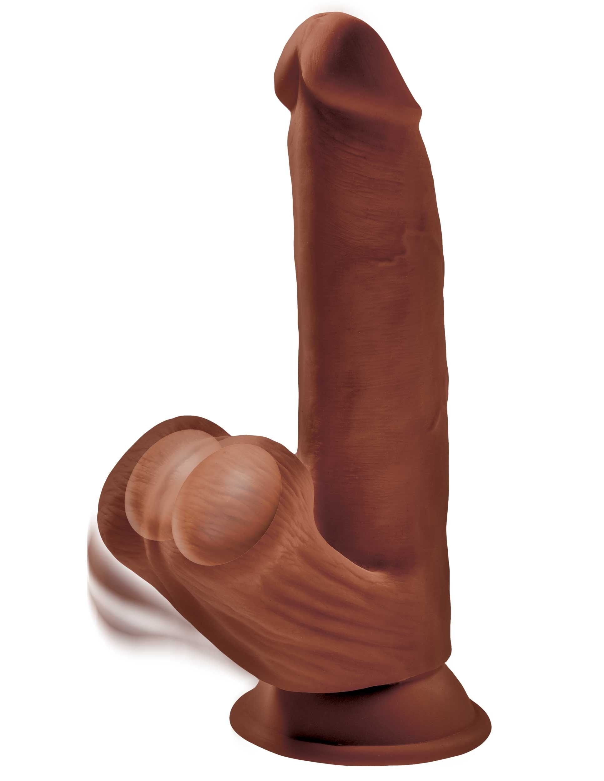8 Inch Triple Density Cock With Swinging Balls - Brown Dildos & Dongs