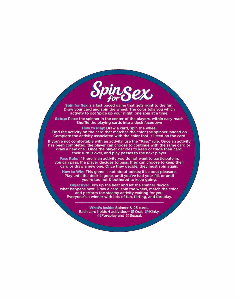Spin For Sex Game – Intimacy and Excitement Bedroom Game > Novelties > Games