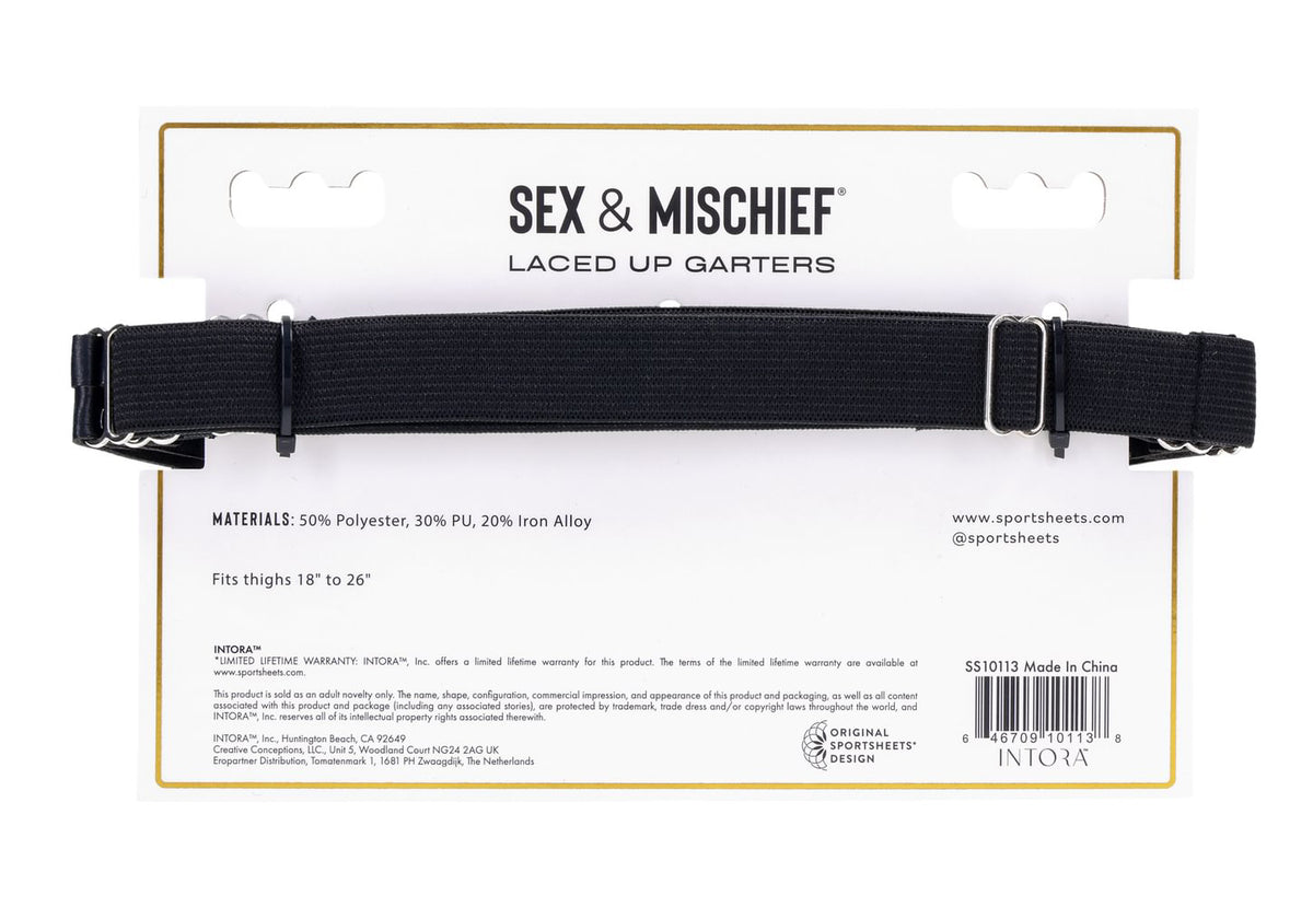 Sportsheets Laced Up Adjustable Garters – Comfort Fit 18 to 26 Inches Thigh Garters Black > Clothes > Hosiery > Garterbelt Sets