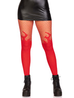 Opaque Flame Fishnet Top Tights One Size Black Hosiery Red One Size > Clothes > Hosiery > Pantyhose & Tights