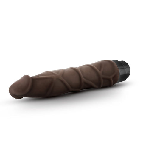 Dr Skin 9 Inch Realistic Vibrating Cock Vibrator Chocolate Brown DONGS Vibrating