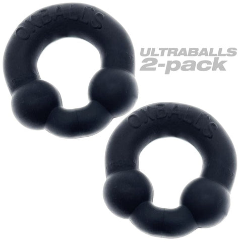 Ultraballs Cockring Night Edition Two Pack with Velvety Silicone Finish Cockrings