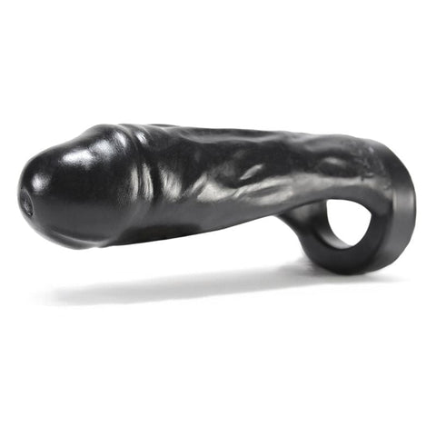 Thug Double Fucker Black - Thick Girth Silicone Penetrator - 8 Inch Cockrings