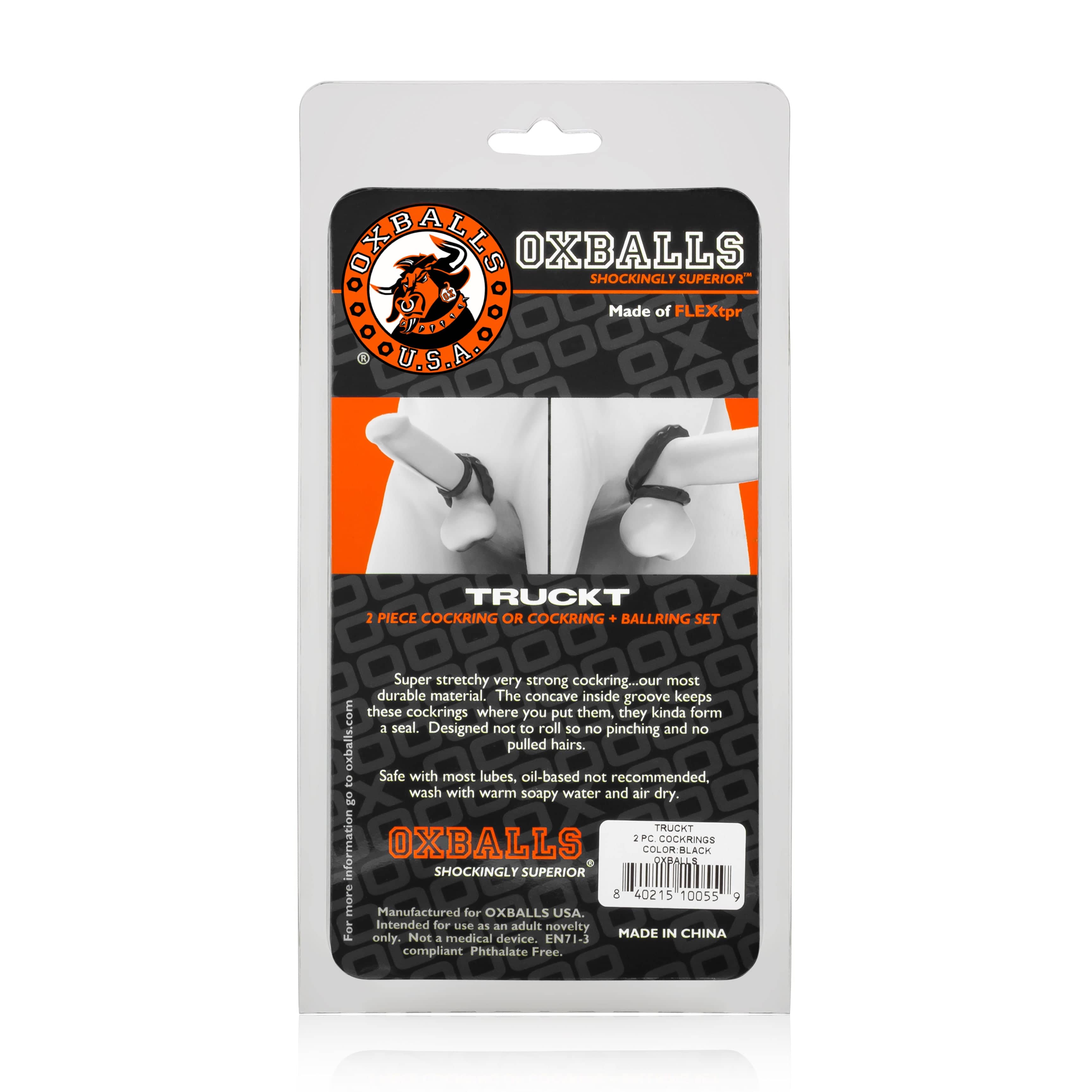 Trukt 2 Piece Cockring Set Black for Enhanced Comfort and Support Cockrings