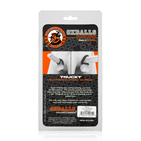 Trukt 2 Piece Cockring Set Black for Enhanced Comfort and Support Cockrings