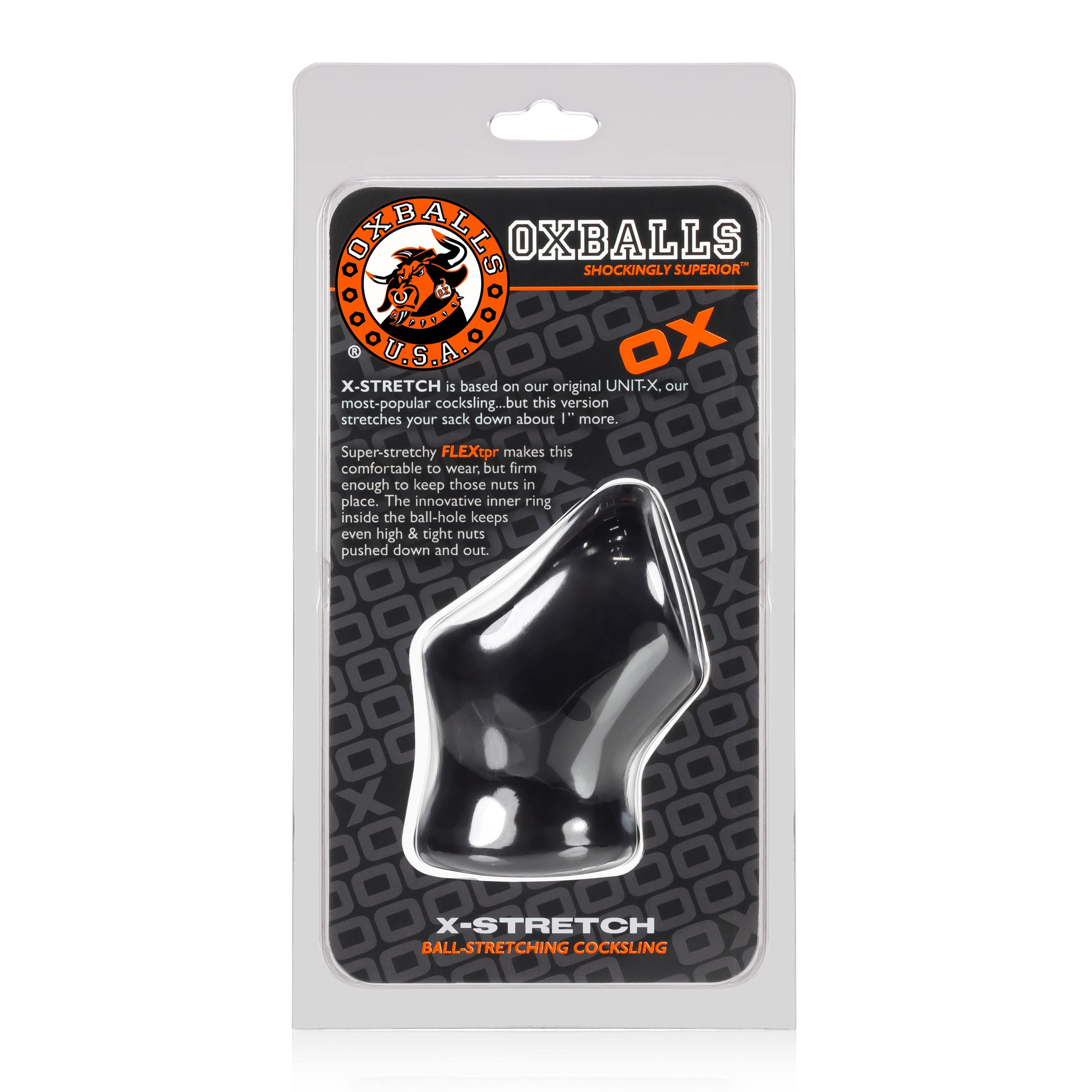 Unit X Stretch Cocksling in Black for Enhanced Comfort and Support Cockrings