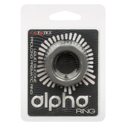 Alpha Liquid Silicone Prolong Prismatic Ring Gray 1 Inch Diameter Stretchy Durable Silicone COCK RINGS