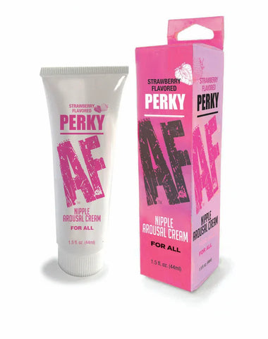 Perky Af Strawberry – Flavored Nipple Arousal Cream 1.5oz Strawberry Lubricants, Creams & Glides