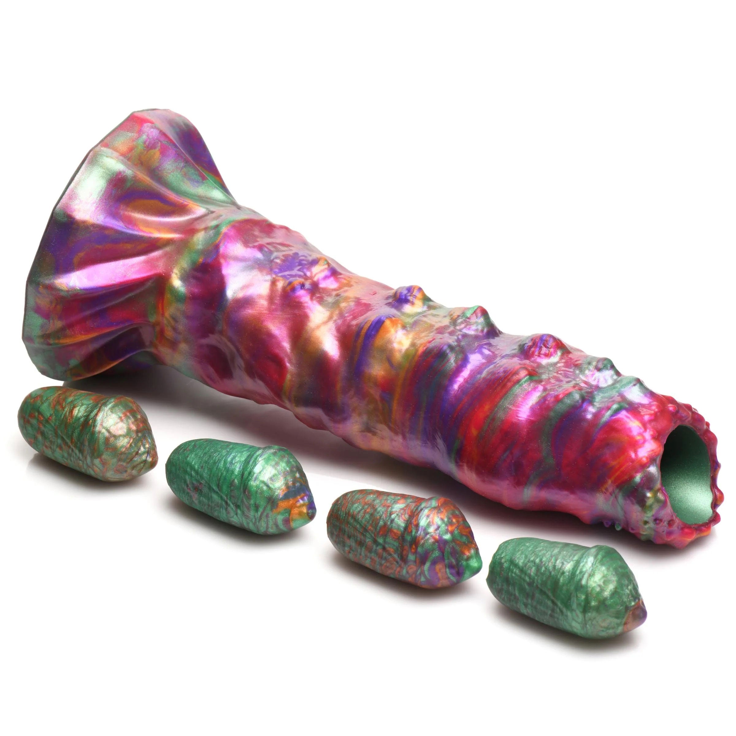 Larva Silicone Ovipositor Dildo with Eggs Fantasy Dongs