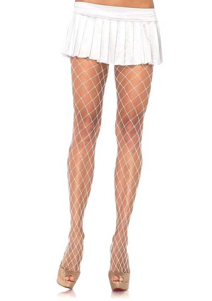 Leg Avenue Xena Spandex Diamond Tights One Size Black Hosiery White Hosiery