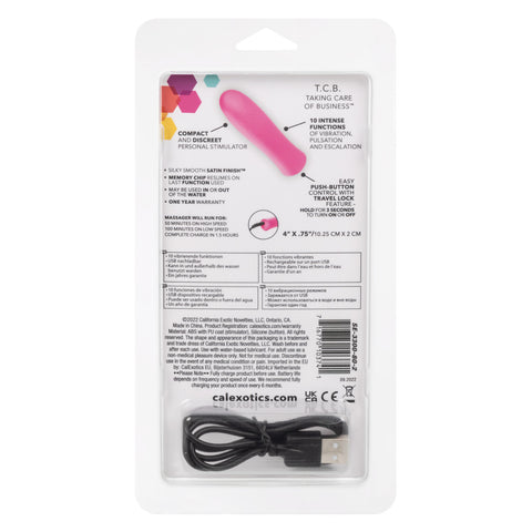 Kyst T.C.B. Taking Care of Business Mini Massager Pink 4-Inch Satin Finish BULLETS