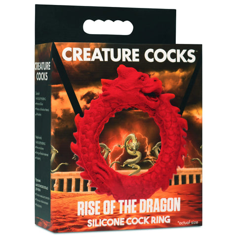 Rise of the Dragon Red Silicone Cock Ring for Enhanced Pleasure Red COCK RINGS