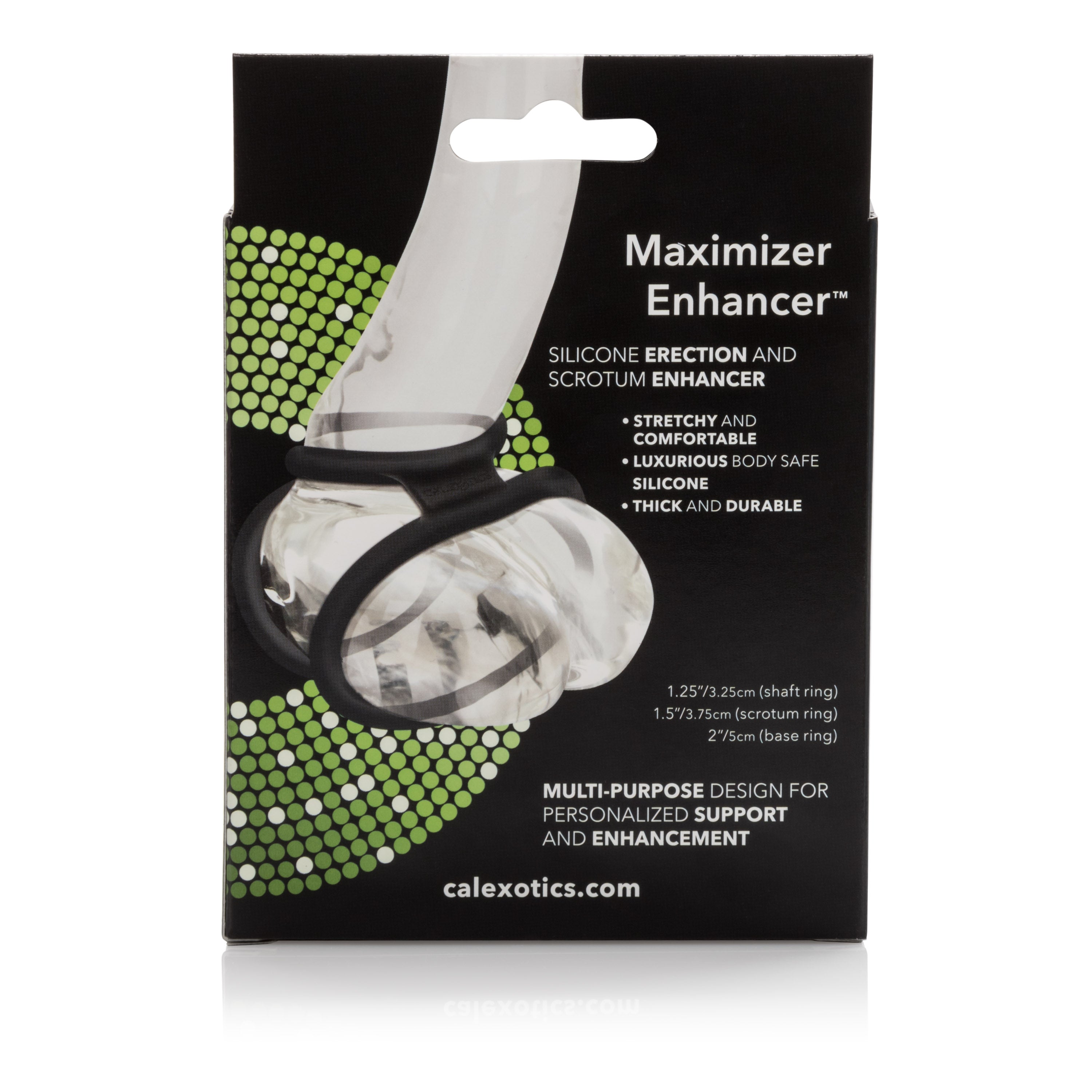 Maximizer Enhancer Triple Silicone Ring Set Black with 2 Inch Base, 1.5 Inch Scrotum, and 1.25 Inch Shaft Rings COCK RING Set