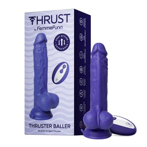 Thruster Baller Realistic Liquid Silicone Thrusting Dildo Purple