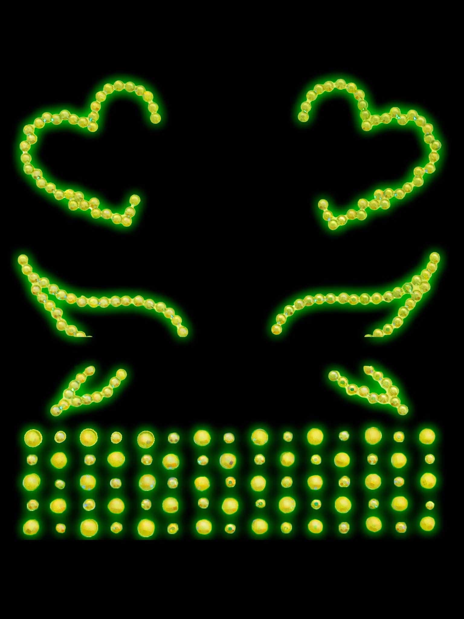Ayla Glow In The Dark Adhesive Rhinestone Face And Body Jewelry Body Jewelry (Non Piercing)