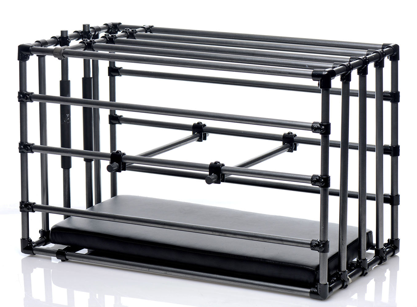 Kennel Adjustable Cage With Padded Board – Metal Bondage Cage Black > Sex Toys > Sex Furniture