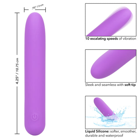 Bliss Liquid Silicone Mini Vibe Purple Rechargeable 10-Speed 4-Inch Vibrator BULLETS