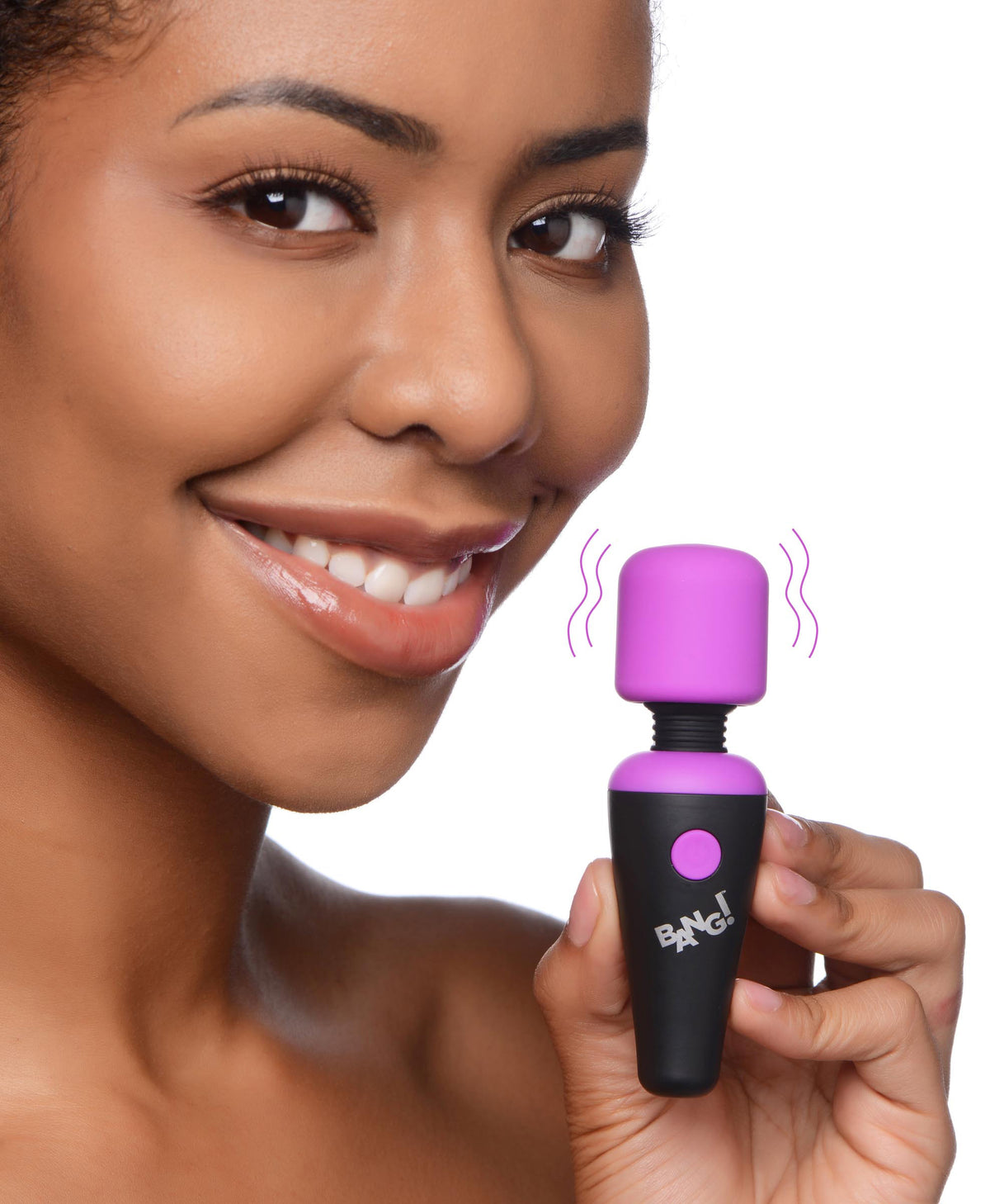 Bang! 10x Vibrating Mini Silicone Wand Purple – Travel Size with Flexible Neck and Powerful Vibration Purple Small > Sex Toys > Mini Massagers