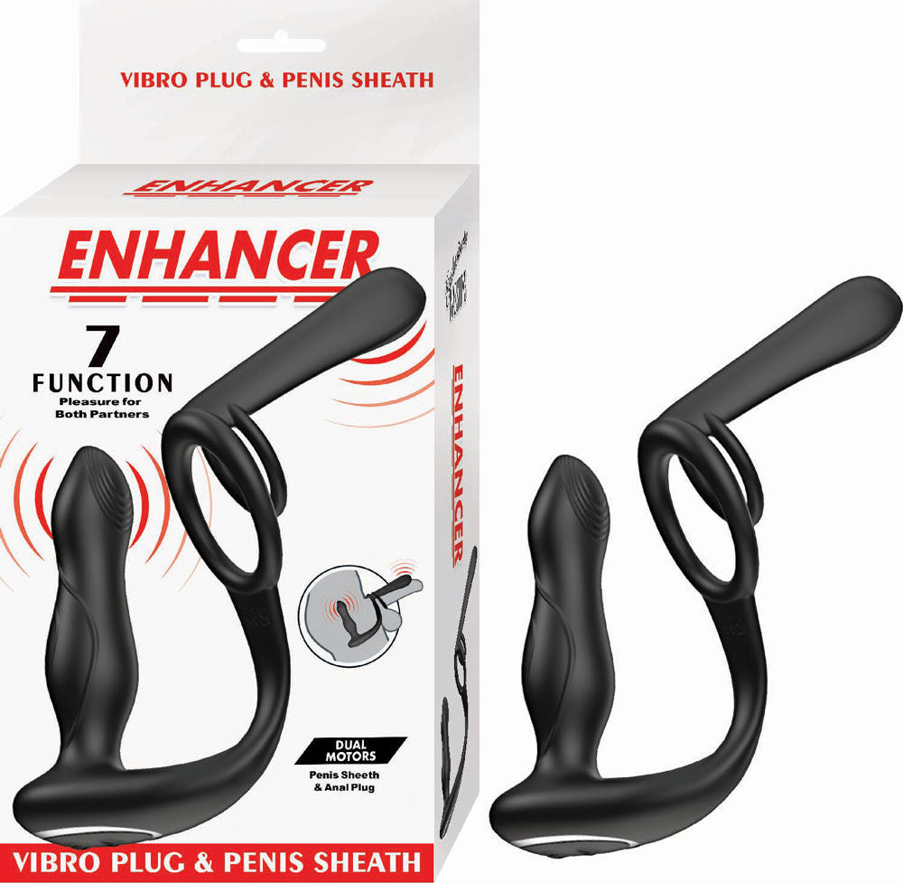 Nasstoys Enhancer Vibro Plug and Penis Sheath (Black) – Vibrating Anal Plug and Penis Sheath Black > Anal Range > Prostate Plugs
