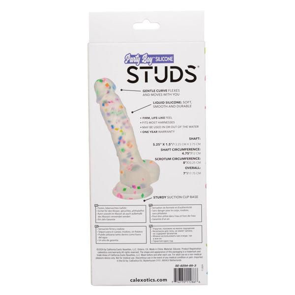 Party Boy Silicone Studs 5.25 Inch Smooth Adult Toy Multi Dildos & Dongs