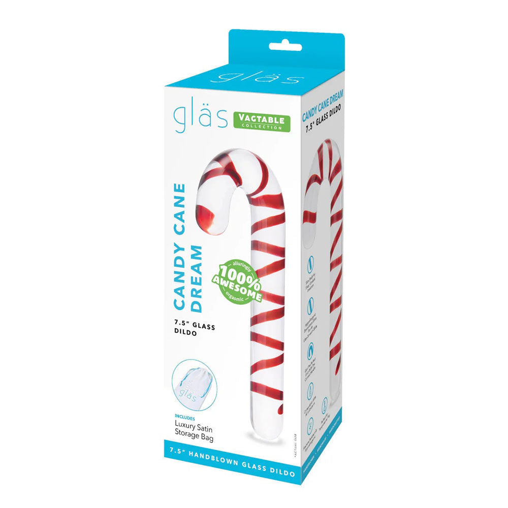 Candy Cane Dream 7.5 Inch – Glass Dildo Clear > Glass > Dildos