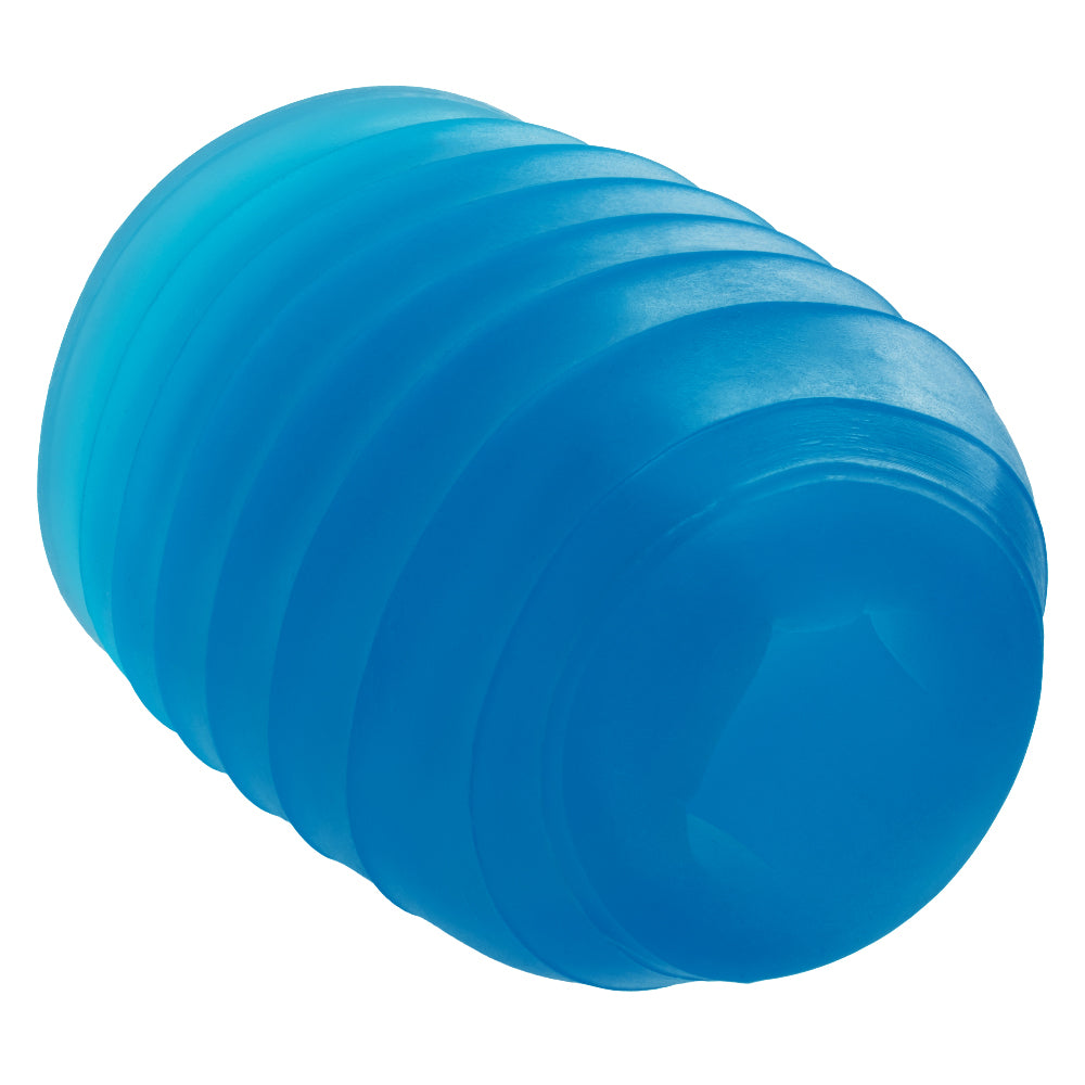 Pop Sock Ribbed Blue Versatile Reversible Stroker 3.5 Inch by 2 Inch Soft Stretchy TPE > Sex Toys For Men > Masturbators Cup
